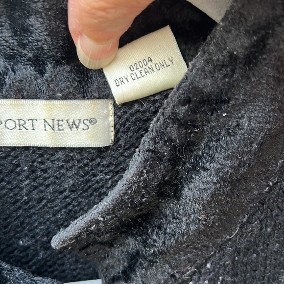 Vintage Newport News Embroidered Sweater Coat Duster Acrylic/Wool Blend Velvet - Picture 5 of 10